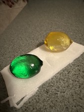 These Are A Beautiful Lemon And Lime Glass Figurine Set picture