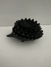 Vintage Stacking Hedgehog Ashtrays MCM Walter Bosse Style Black Metal Set of 5 picture