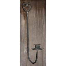 New Primitive Farmhouse Rustic AGED TAPER CANDLE HOLDER WALL SCONCE Heart Hanger picture