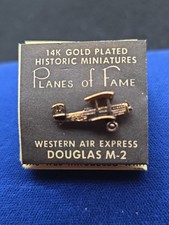 Western Air Express M2 Planes Of Fame 14k Gold Plated Micro Cast 1971 Lapel Pin picture