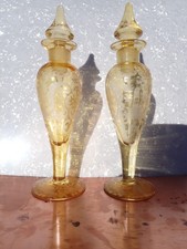 Antique Elegant Bohemian Art Glass Scent Bottles picture