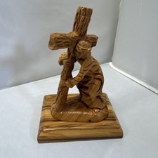 Munir Twemeh Olive Wood Carving of Jesus with Cross picture