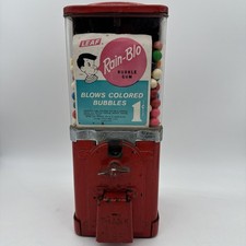 Vintage 1950 Victor Topper Red-  1 Cent - Gumball Bubble Gum Machine No Key picture