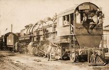 1910 Train Engine S Pacific nr Clipper Gap CA RPPC Photo Postcard COPY picture