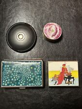 Junk Drawer Vintage Lot ~ Jewelry, Pill & A Bakelite Cigarette Box + A Compact picture