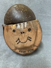 Handcarved Coconut Monkey Bank 