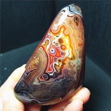 TOP 170G Natural Polished Silk Banded Lace Stone Madagascar MB1491 picture