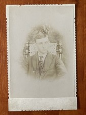 ID'd Man Alvin Allen Taylor Scalloped Edge Cabinet Card Antique Photo picture