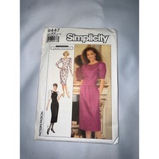 Simplicity 9447 Belle France Dress Sewing Pattern Size KK 8-14 Vintage 1989 picture