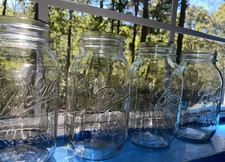 Set Of Four Vintage Ball Mason Canning Jars 1 Quart Size picture