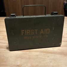 VTG Bell System-D Metal First Aid Kit Box 1950s/60s era Lineman Telephone Com picture