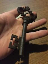 Victorian Master Door Cast Iron Skeleton Key SOLID METAL Castle Cathedral GIFT picture