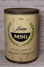 Vintage HUGE 1950s Huron MSG 100 lb Fiber Drum Barrel w/ Lid 23