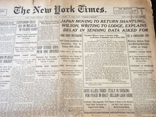 1919 JULY 27 NEW YORK TIMES - JAPAN MOVING TO RETURN SHANTUNG - NT 6434 picture