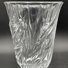 VAL ST lAMBERT CRYSTAL GLASS BEAUTIFUL Swirl VASE -Vintage-FRANCE-7 7/8”H-RARE picture