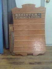 Vintage solid wood, church registry board picture