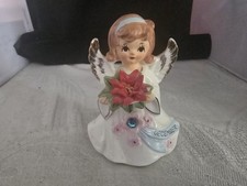 Vintage Lefton December Girl Angel Figurine #6624 picture