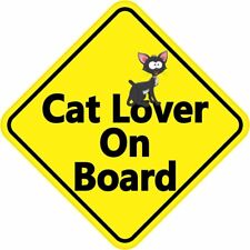 5in x 5in Cat Lover On Board Sticker Car Truck Vehicle Bumper Decal picture