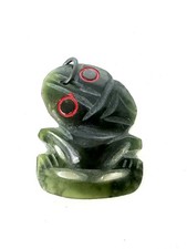 Antique c1920s New Zealand Maori Nephrite Jade Hand Carved Hei Tiki pendant picture