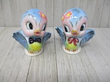 Vintage Lefton 1950s Bluebird Salt & Pepper Shakers Geo Z Lefton #282 Small Chip picture