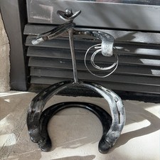 Metal Horseshoe heavy Sculpture Figurine Lasso Cowboy 10
