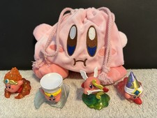 Kirby Copy Ability Figures Lot Fire Tornado Cupid Beam + Plush Drawstring Pouc picture