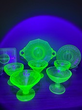 Mixed Uranium Glass Pieces Federal and Cambridge picture