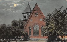 E78/ Toronto Ohio Postcard Jefferson County 1914 M.P. Church at Night picture