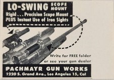 1954 Print Pachmayr Lo-Swing Rifle Scope Mounts Los Angeles,California picture