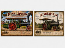 1910 Minneapolis 30 HP Steam Traction Engine 2 Poster Vintage Farm Tractor art picture