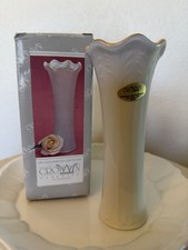 Crown Classics Whitehall Porcelain Vase Gold Trim Made In Japan New With Box picture