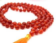 8 mm Rnd 108+1 Beads Natural Carnelian Jaap Rosary, Japa Mala Energized picture