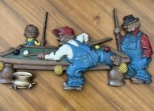 Pool Playing Country Boys Wall Hanging Metal Plaque 1971 Sexton Billards 20x11 picture