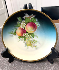 Three Crown China Germany Porcelain plate Peach Blossom Hand Painted 8 1/2