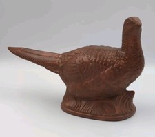 Vintage Ceramic Art Pottery Copper Colored Pheasant Bird Figurine picture