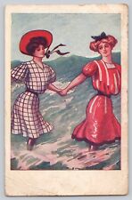 Postcard Pretty Ladies at the beach c 1908 picture