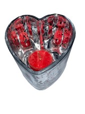 Partylite Mercury Glass Warm Hearts Candle Tealight/Votive Holder NOS picture