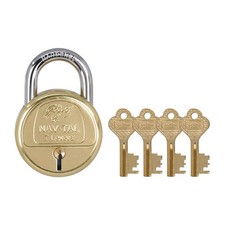 Godrej Navtal 65mm 7 Lever Brass Padlock | 4 Keys | Main Door Gate Lock Shops picture