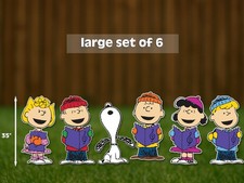 Peanuts christmas caroler cutouts | snoopy, charlie brown & friends singing picture