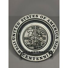 VTG Pewter Bicentennial 1776-1976 Hermitage PA Birth Of Community Hanging Plate picture
