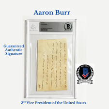 Aaron Burr Signed Handwritten Letter Original Autograph Beckett BAS COA Slabbed picture
