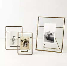 Sold Out ANTHROPOLOGIE Antique Brass PRESSED GLASS Picture PHOTO FRAME 8