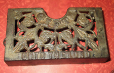 Antique Art Deco Cast Iron Offering Envelope Holder From a  Church Pew picture