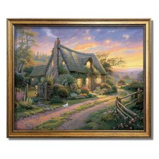 Huashi Art Vintage Framed Wall Art Country Cottage Painting Canvas Print picture