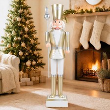 4 FT Christmas Nutcracker Figure with Scepter & Hat (Gold) picture