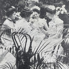Bridesmaids Ready for Ceremony Stereoview Keystone View Co. 1905 Wedding picture