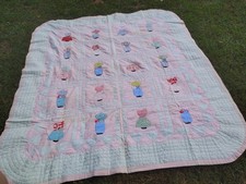 Vintage Pink & White Pinwheel Quilt 80x83 Handmade Quilt. Good Condition For Age picture