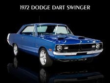 1972 Dodge Dart Swinger in Blue & White NEW Metal Sign: 12x16