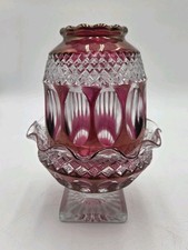 VTG Rare Ruby Red Flashed Westmoreland Fairy Lamp- 6.5