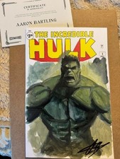 Incredible Hulk #1: 2019 Marvel Facsimile OA SKETCH by AARON BARTLING with COA picture